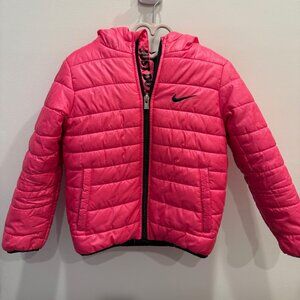 Nike Girls Puffer Jacket Bright Pink Size 4T